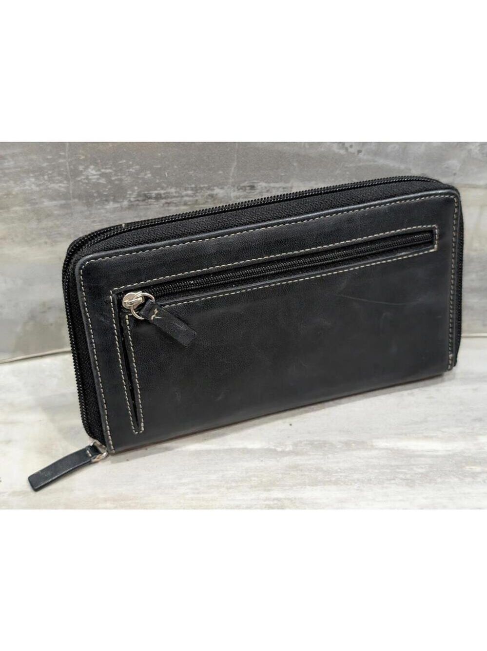 Lodis Black Leather Men's Zip-Around Wallet with Multiple Card Slots - Picture 1 of 4